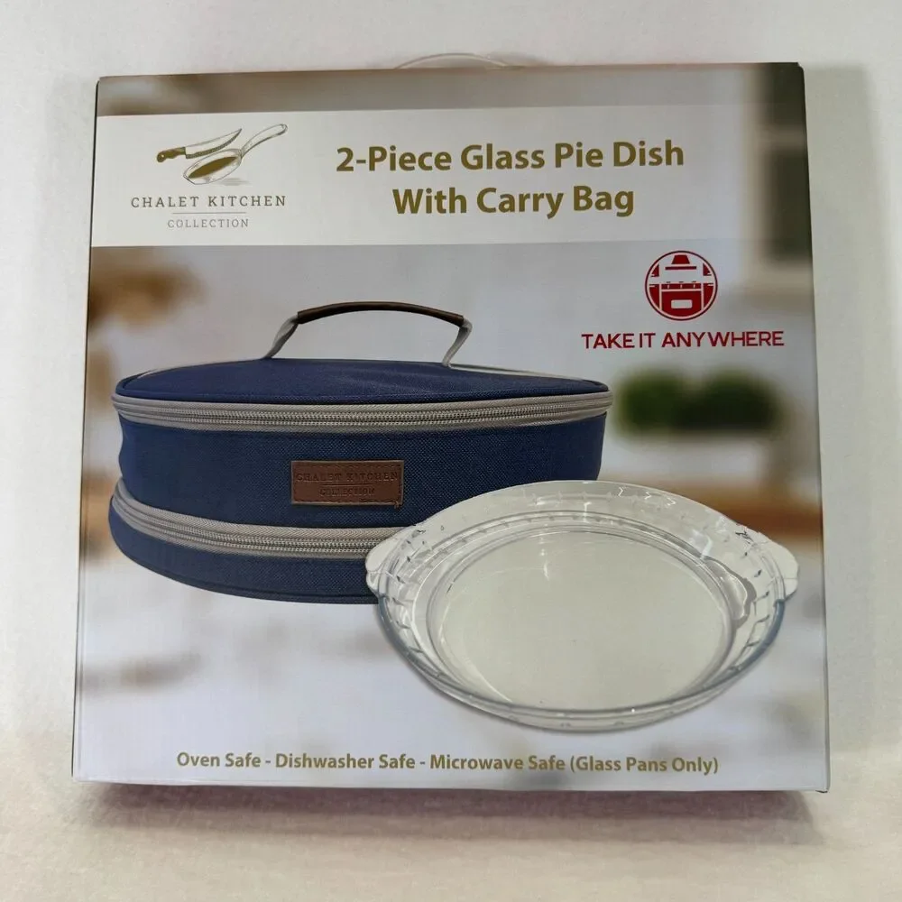 Chalet Kitchen Glass Pie Dish With Carry Bag